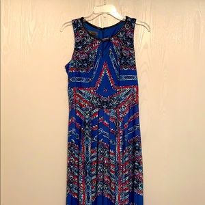 Donna Ricco Keyhole Patterned Maxi Dress